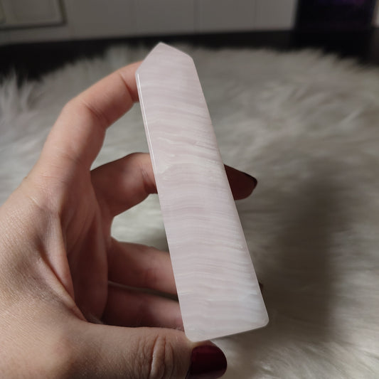 Punta mangano calcita rosa 208