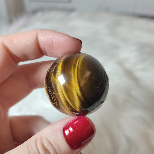 Esfera ojo de tigre y ojo de halcón mix