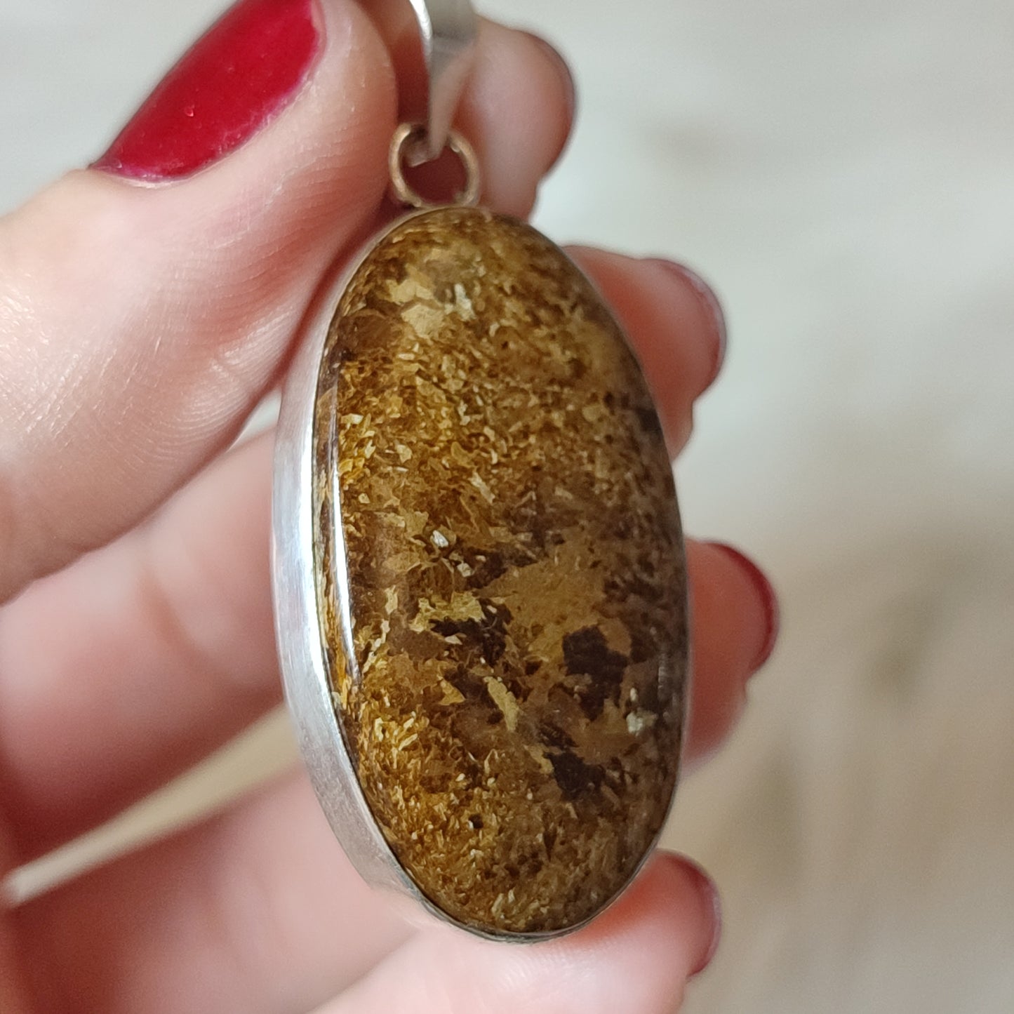 Colgante baño de plata con broncita