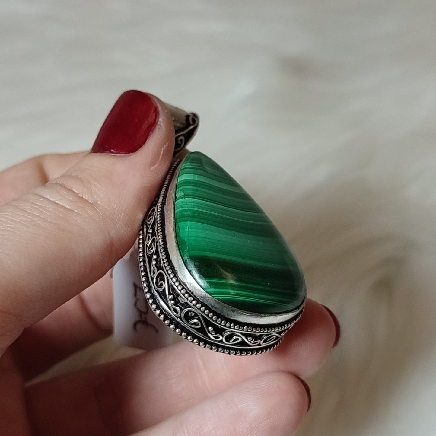Colgante baño de plata con malaquita