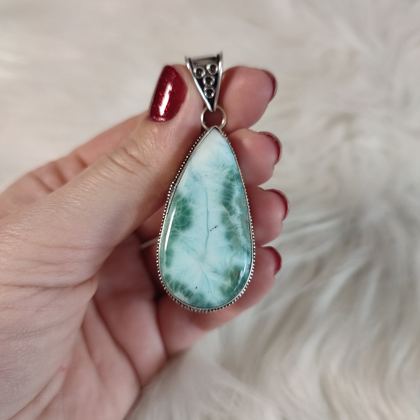 Colgante baño de plata con larimar - 101