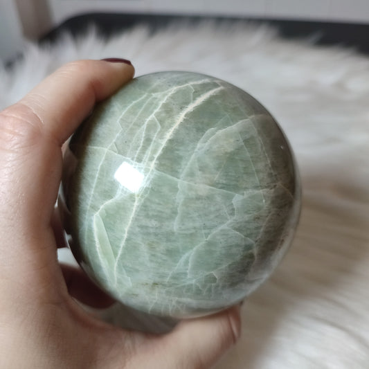 Esfera piedra luna verde - Garnierita 962 gramos