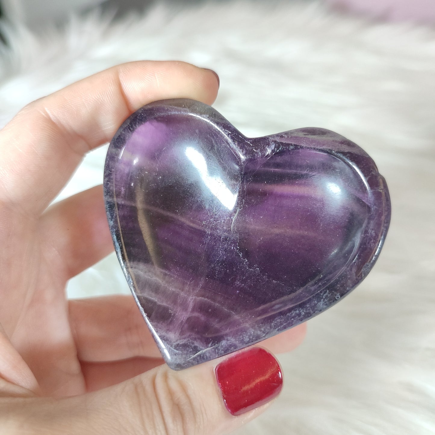 Bol corazon fluorita morado