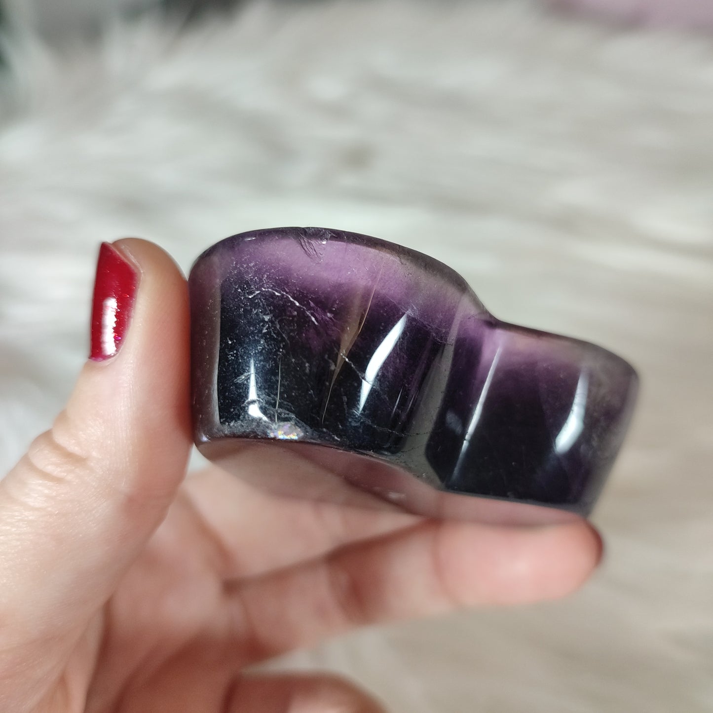 Bol corazon fluorita morado