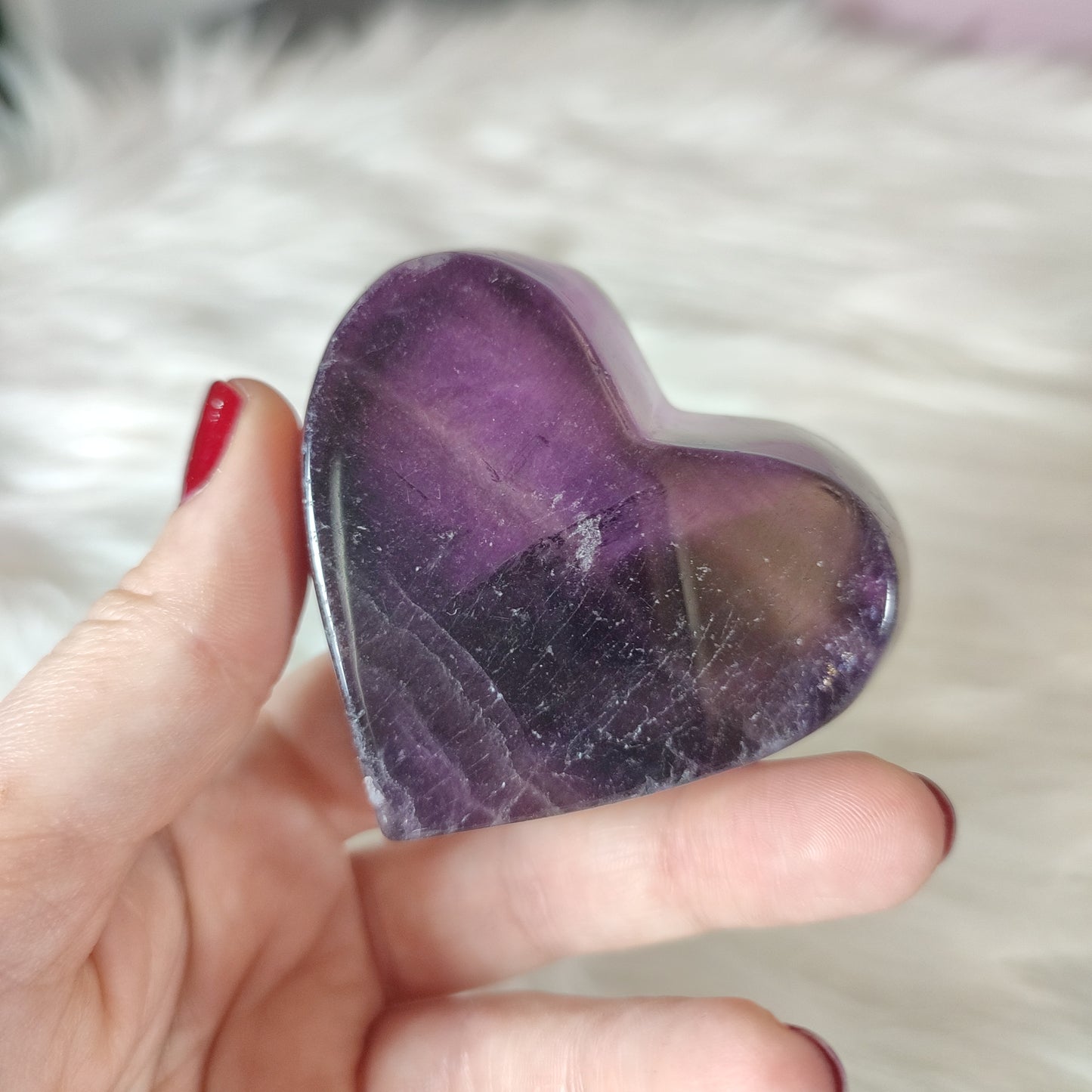 Bol corazon fluorita morado