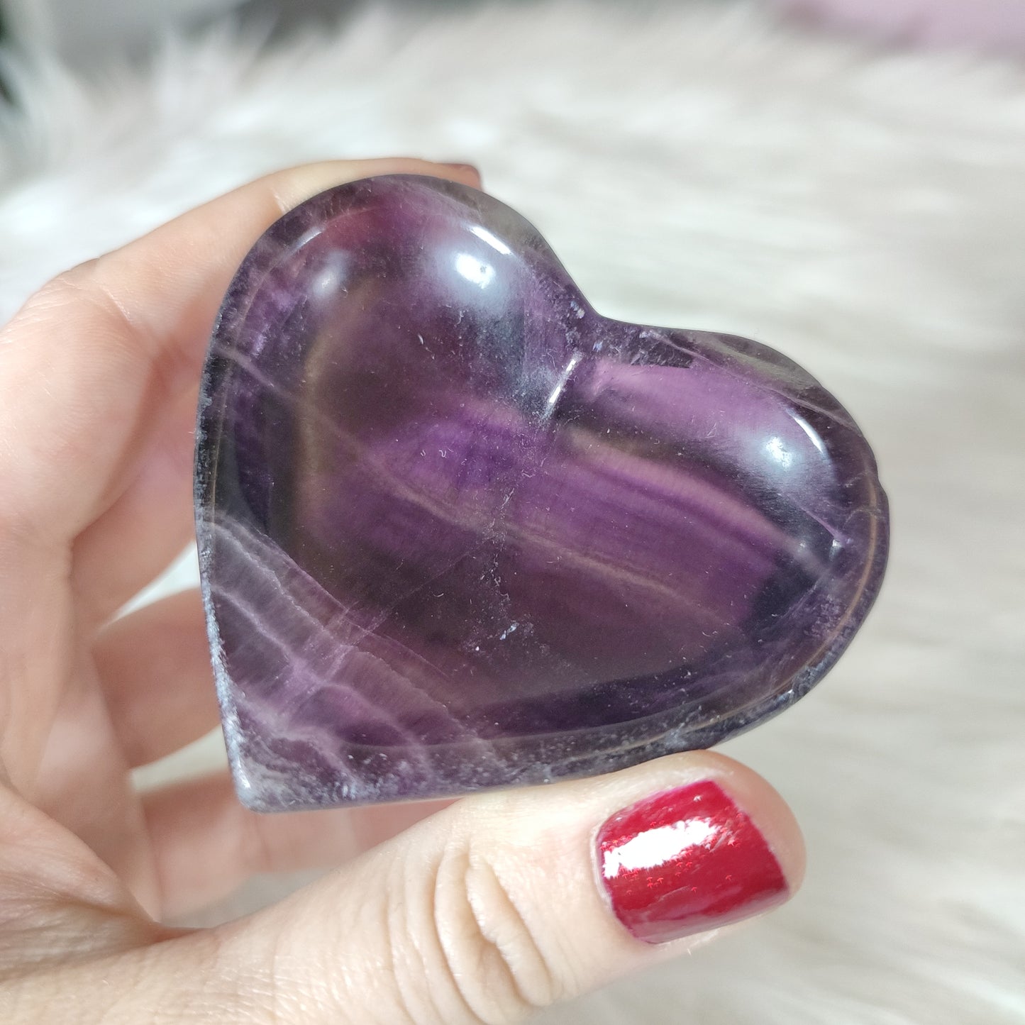 Bol corazon fluorita morado