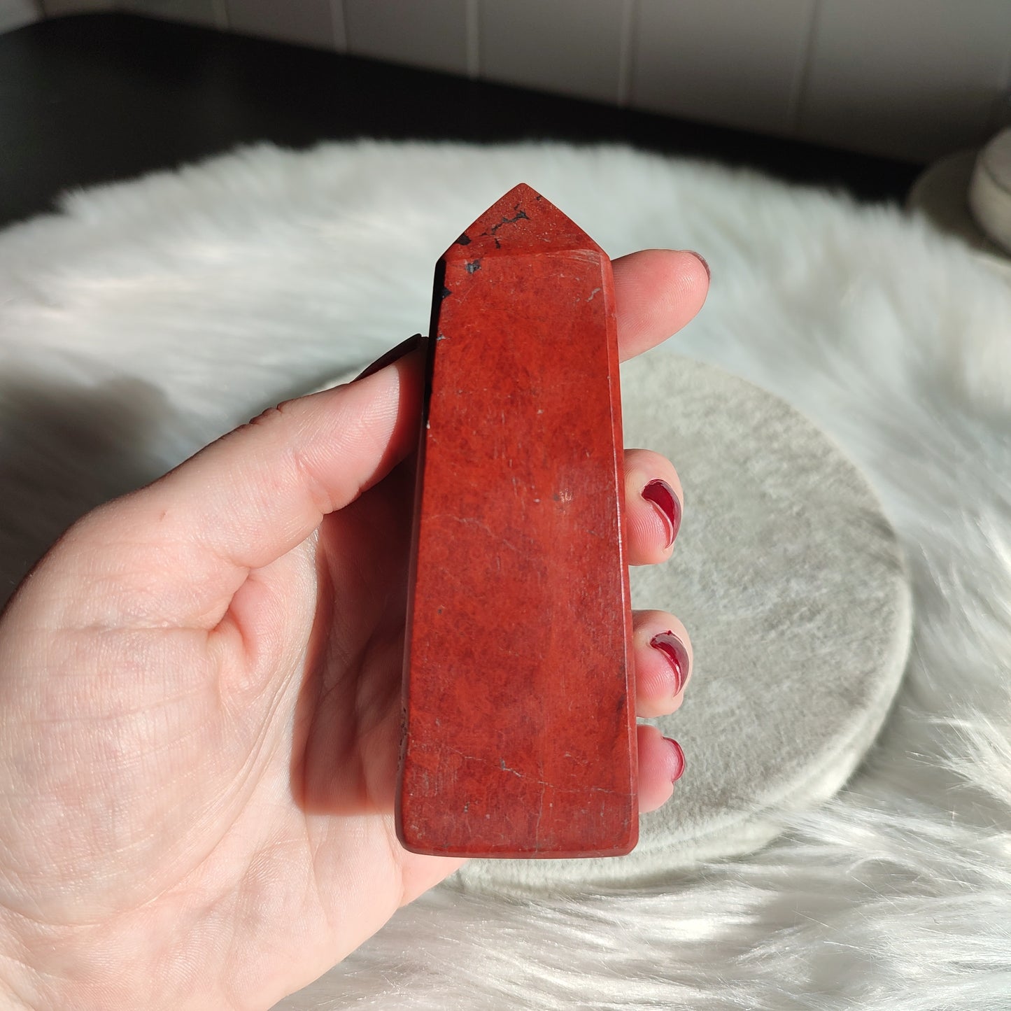 Punta jaspe rojo 265 gramos