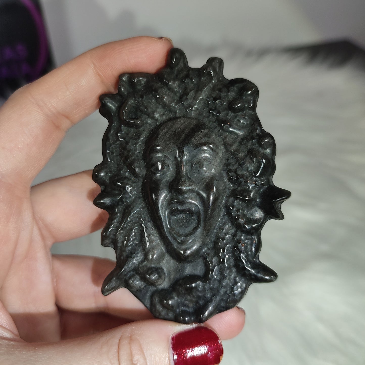 Medusa Obsidiana plateada