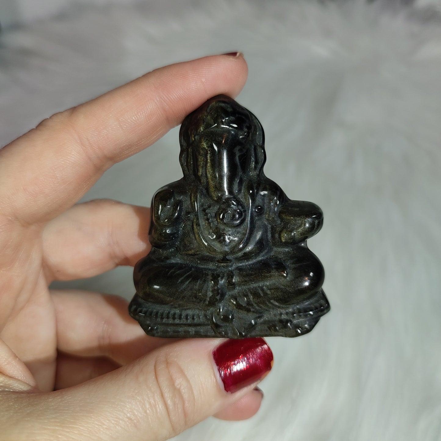 Ganesha Obsidiana dorada