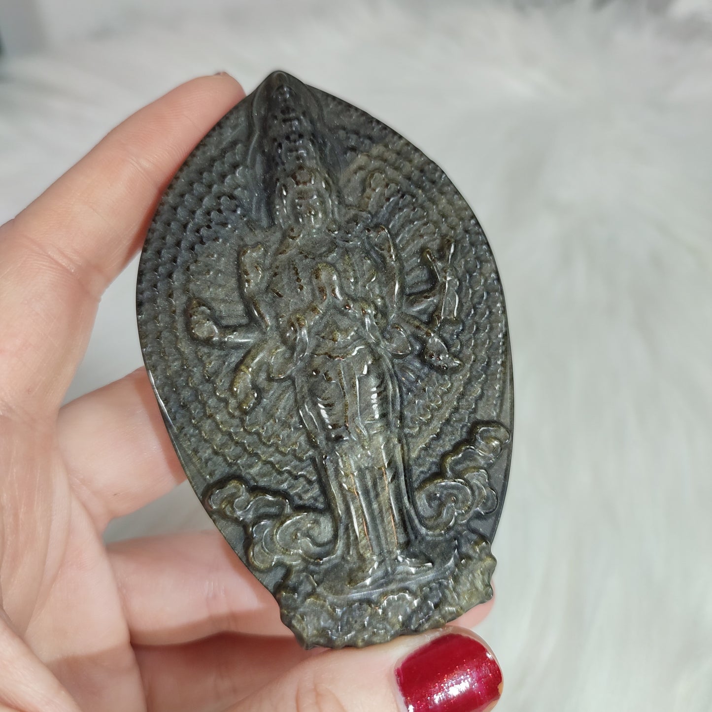 Durga Obsidiana dorada