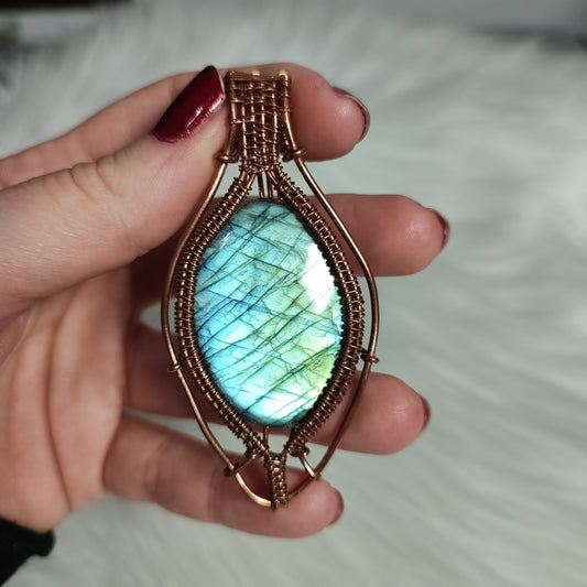 Colgante filigrana cobre con labradorita flash 1