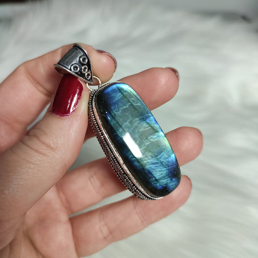 Colgante baño de plata con labradorita BT3