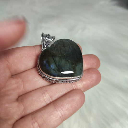 Colgante baño de plata con labradorita 💜 3