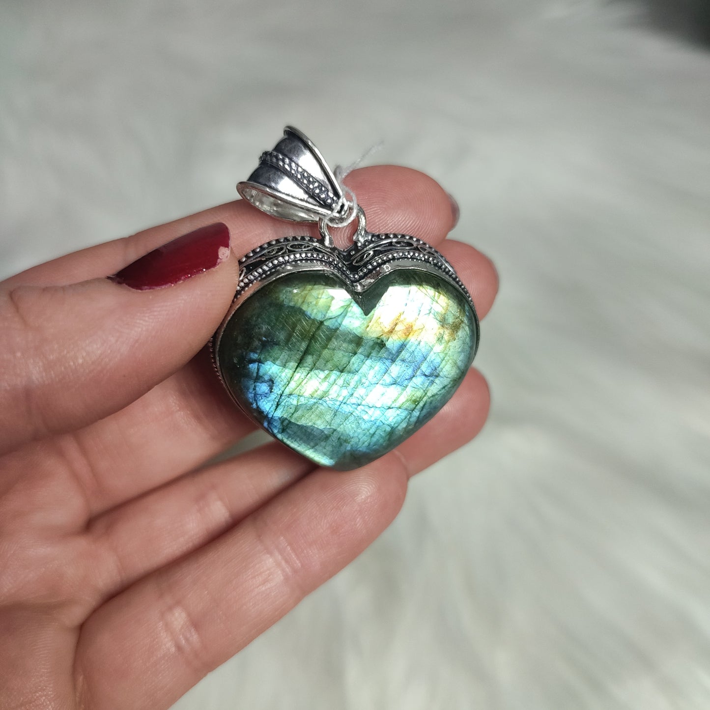 Colgante baño de plata con labradorita 💜 3