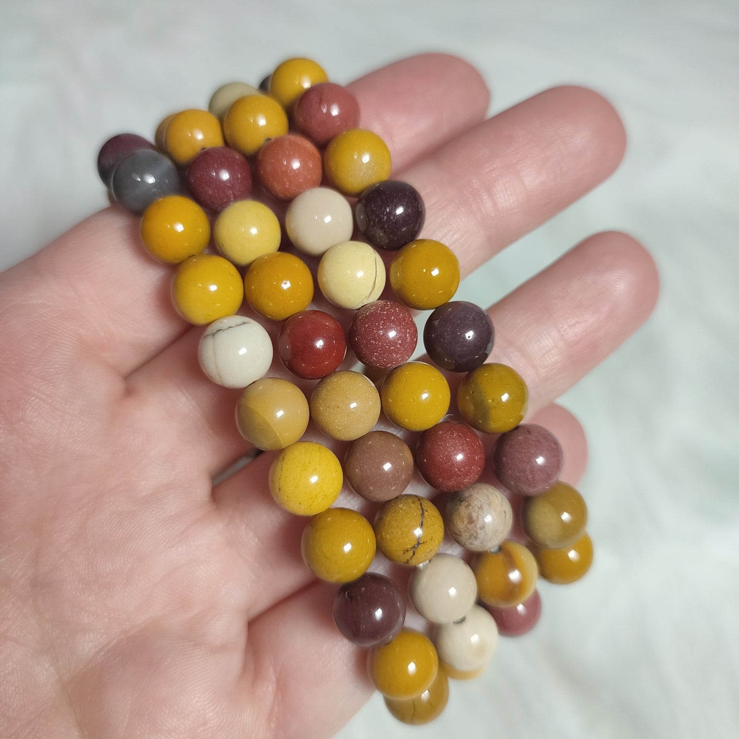 Pulsera elástica esferas de mokaita 8 mm