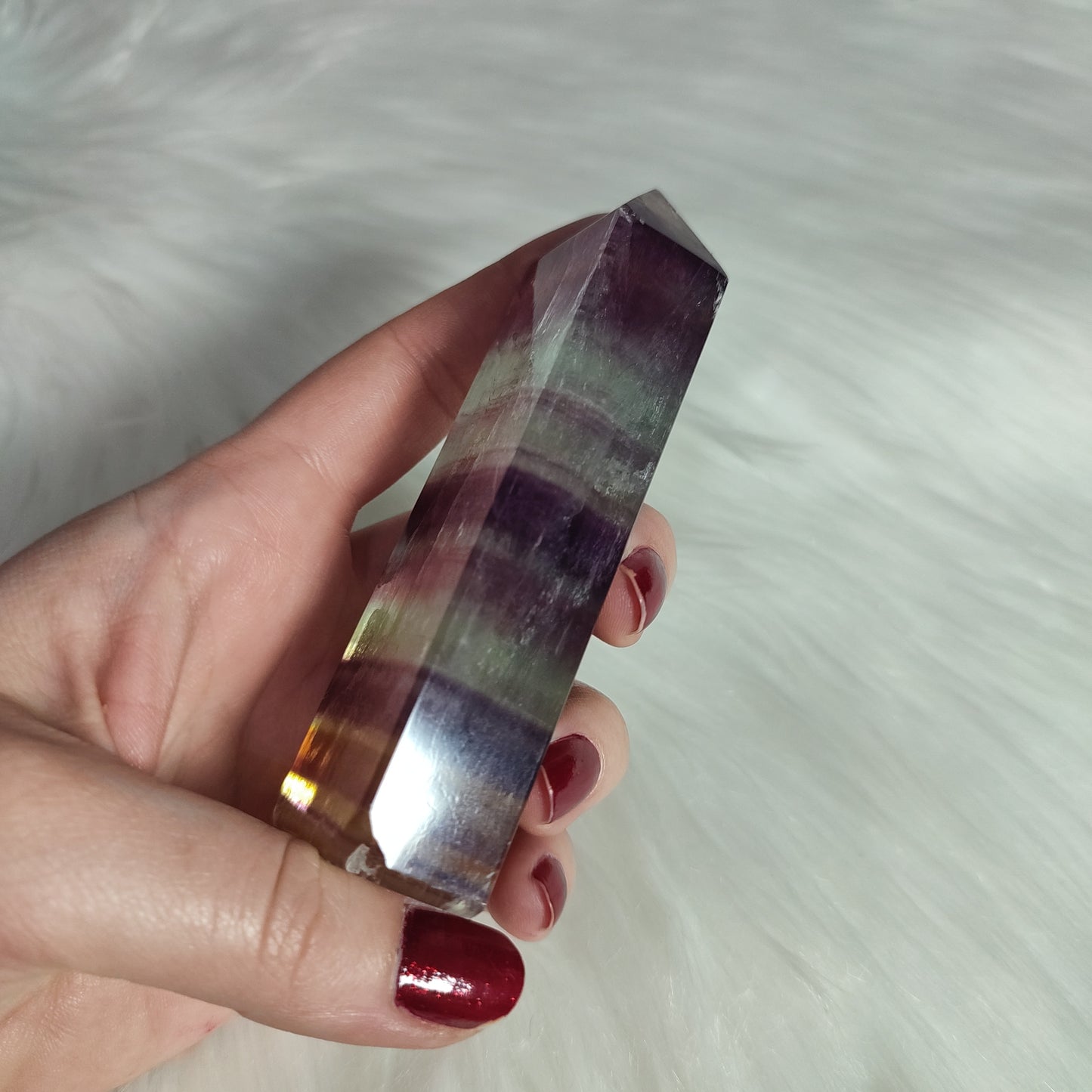 Punta flúorita multicolor 182 gramos