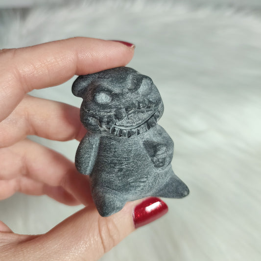 Oggie Boggie de pesadilla antes de navidad tallado en obsidiana negra