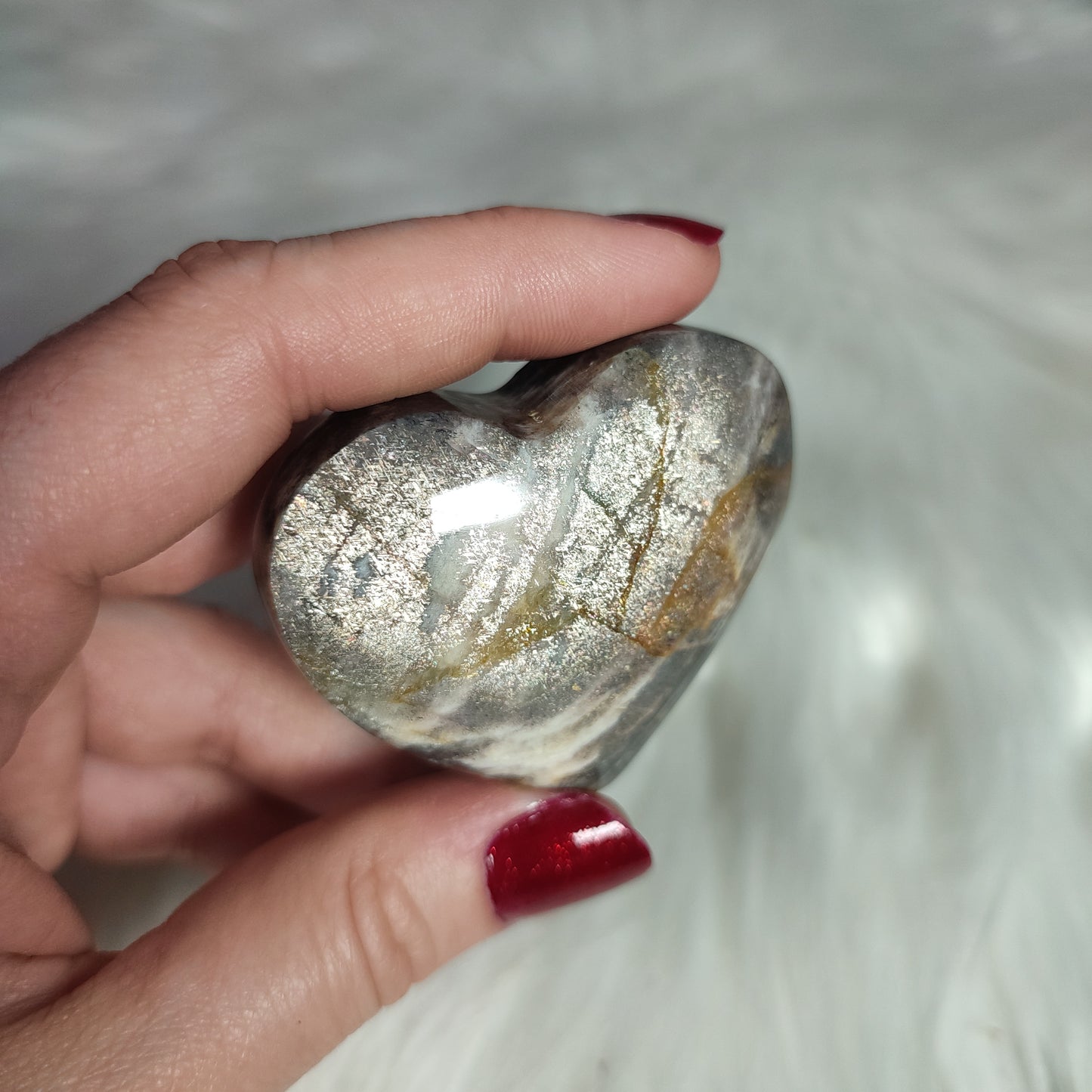 Corazón piedra luna Lattice