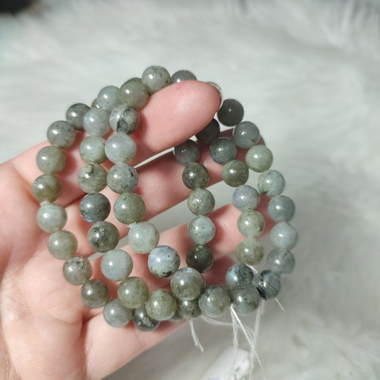 Pulsera elástica esferas de labradorita 9 mm