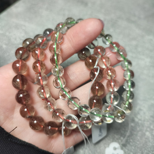Pulsera elástica esferas de cuarzo rutilo - varias medidas