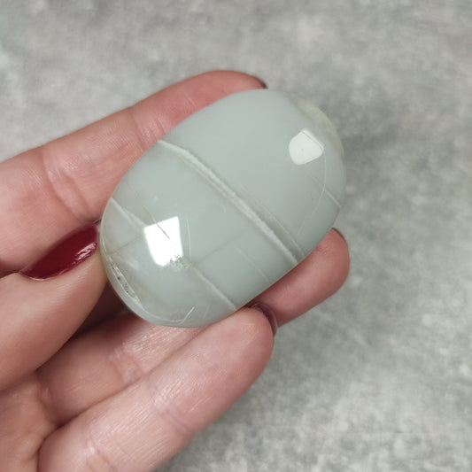 Rodado piedra luna verde silky