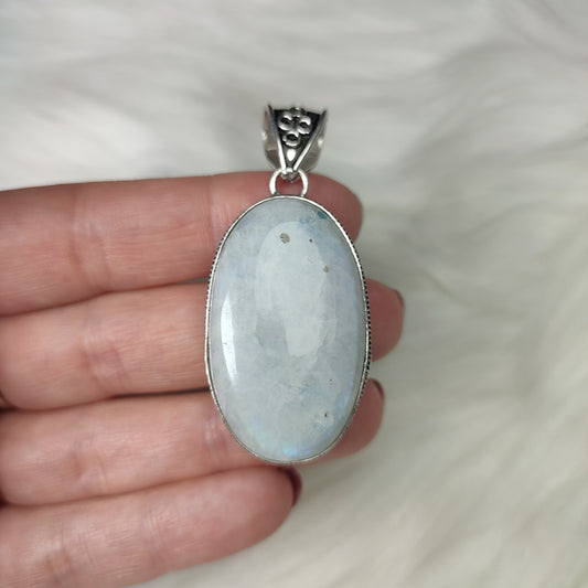 Colgante baño de plata con piedra luna 296