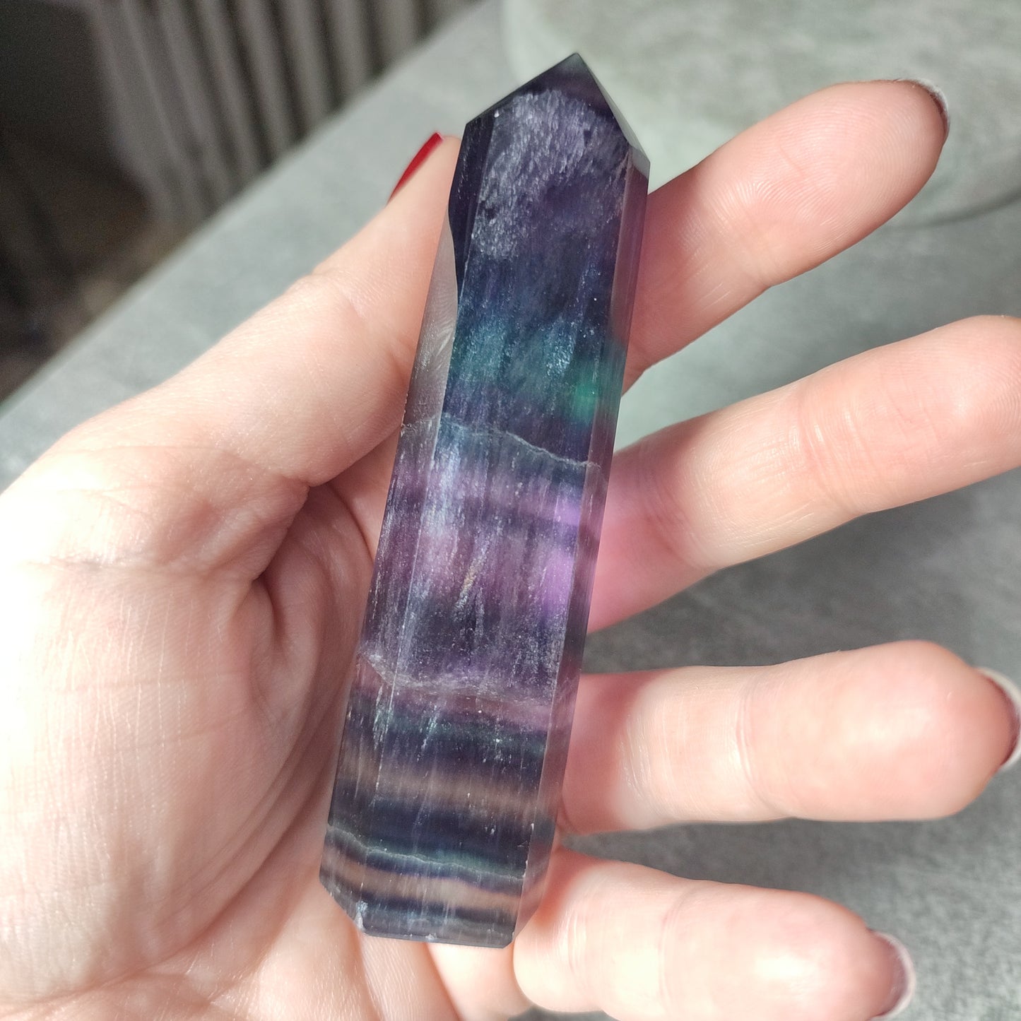 Punta flúorita multicolor 125 gramos