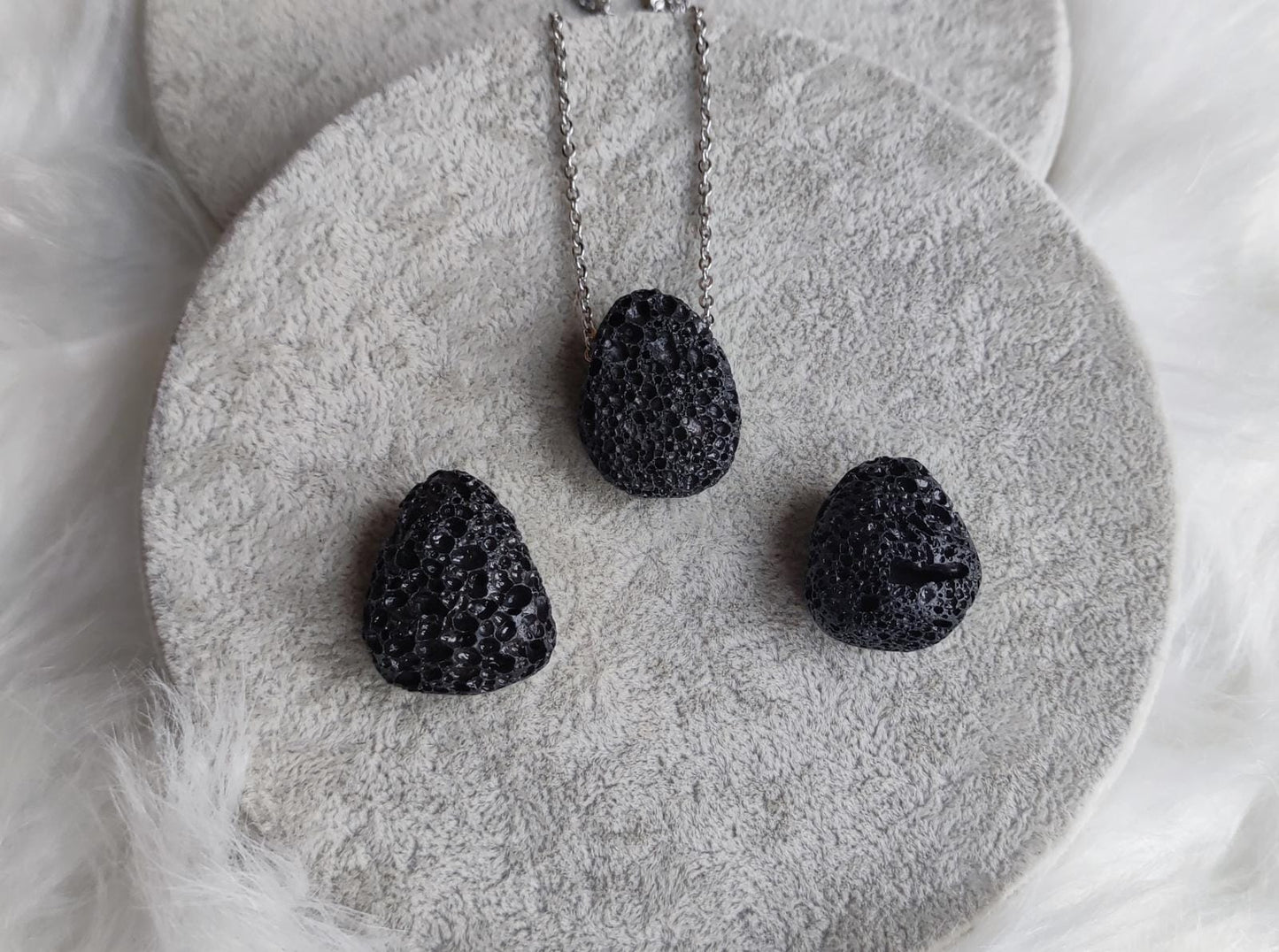 Collar roca volcánica - Perita - Caramelito