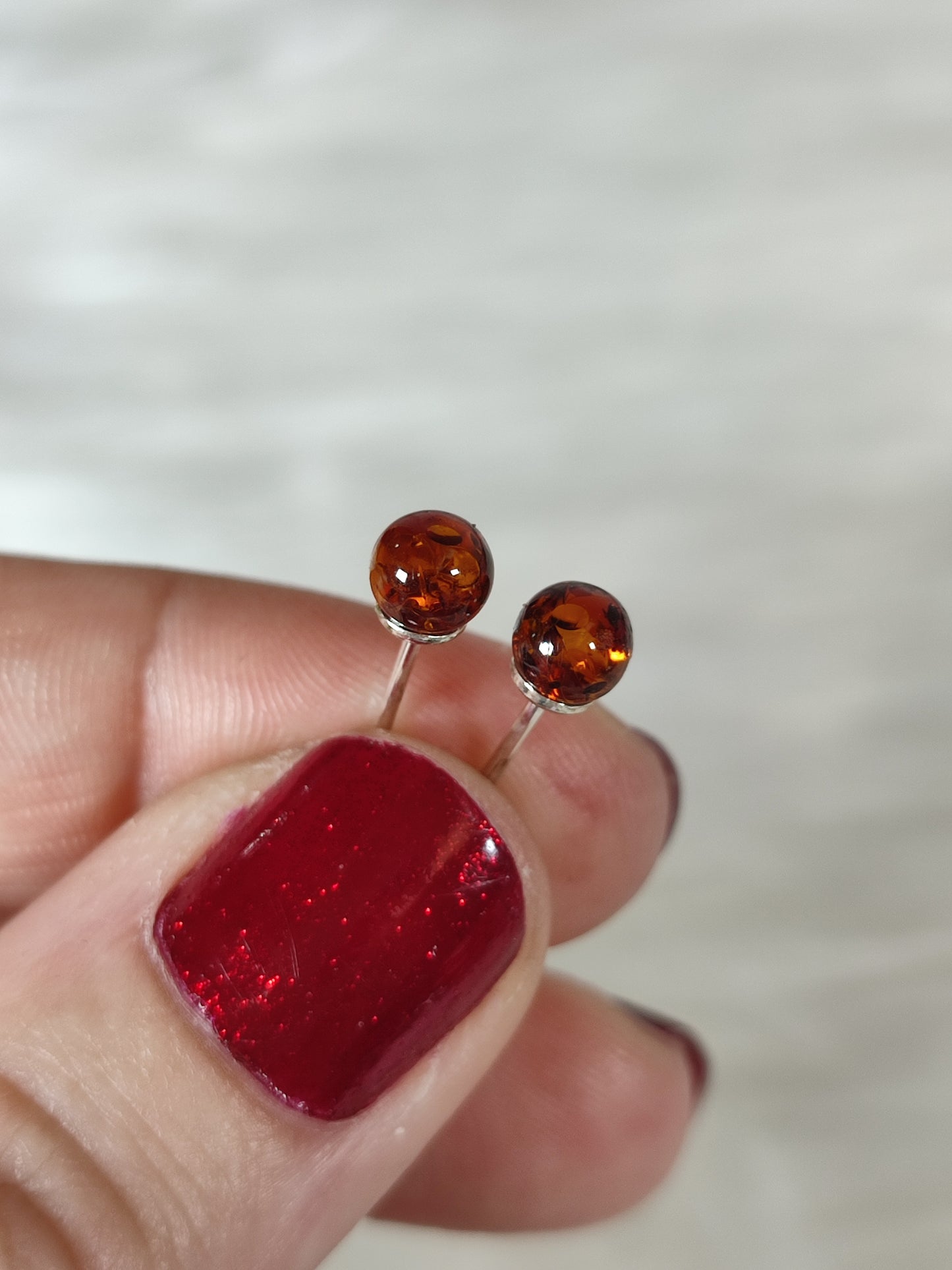 Pendientes plata de ley 925 con ambar n°1