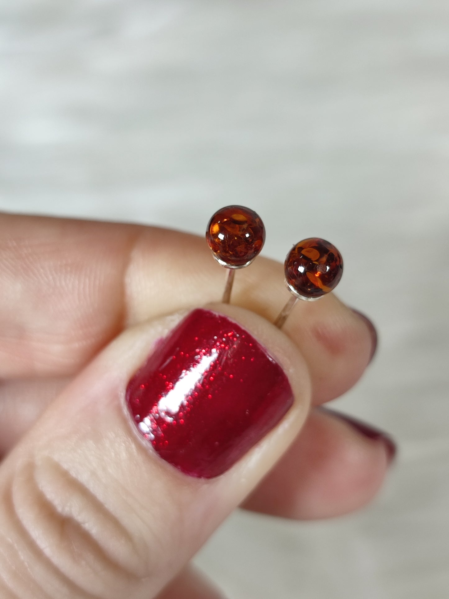 Pendientes plata de ley 925 con ambar n°1