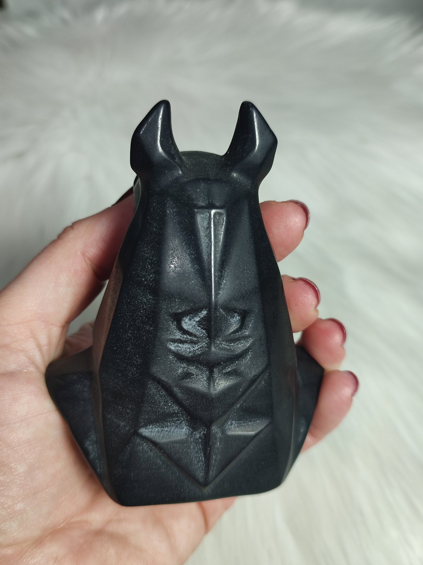 Busto Anubis tallado en Obsidiana negra