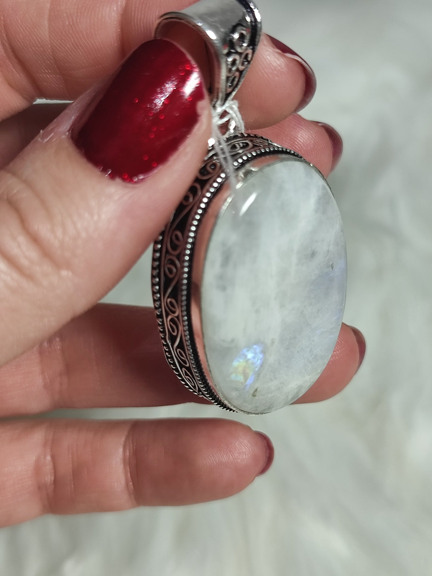 Colgante baño de plata con piedra luna PD2