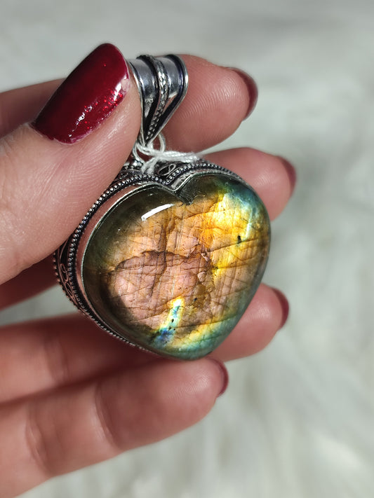 Colgante baño de plata con labradorita 💜 2