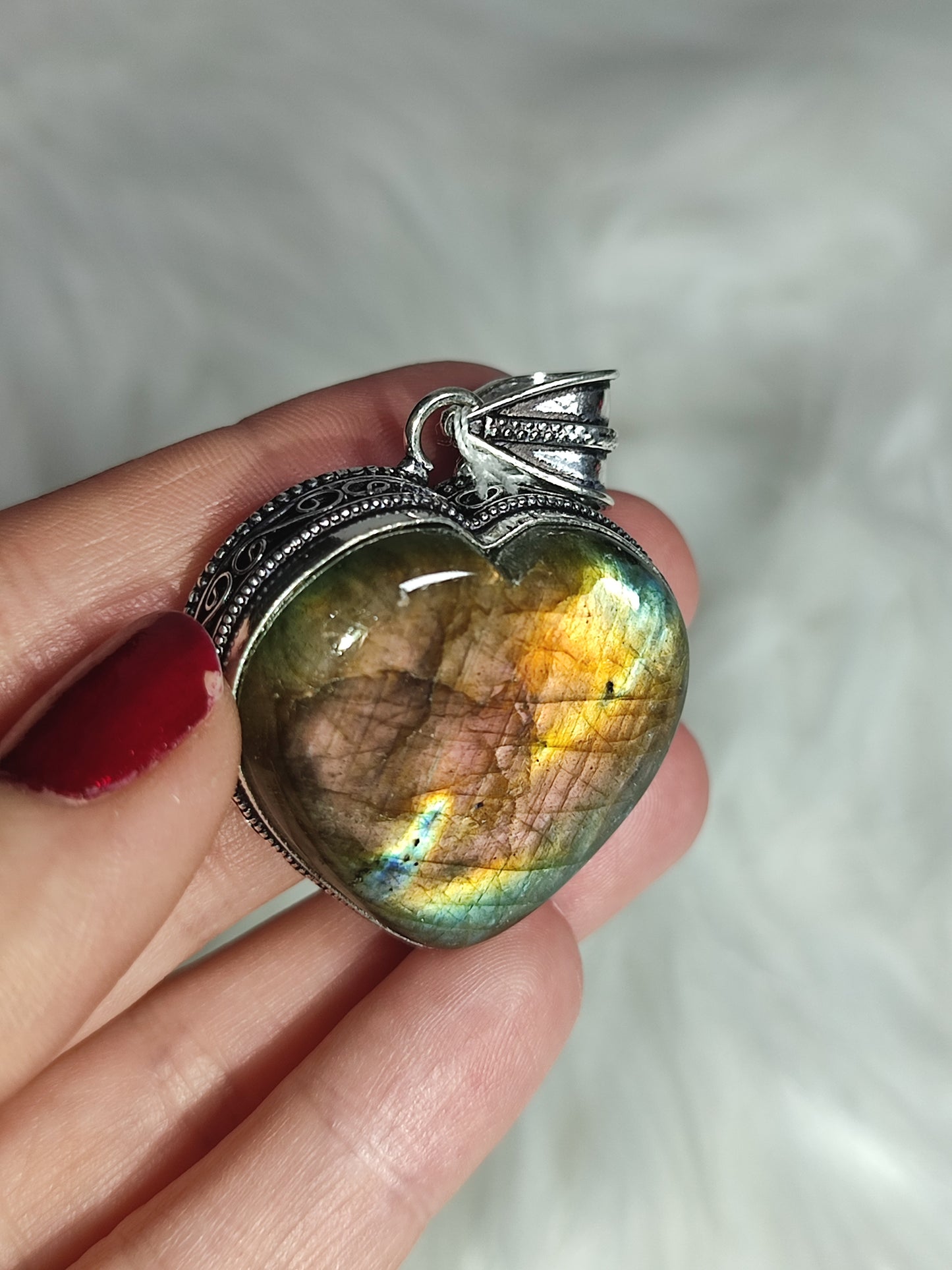 Colgante baño de plata con labradorita 💜 2