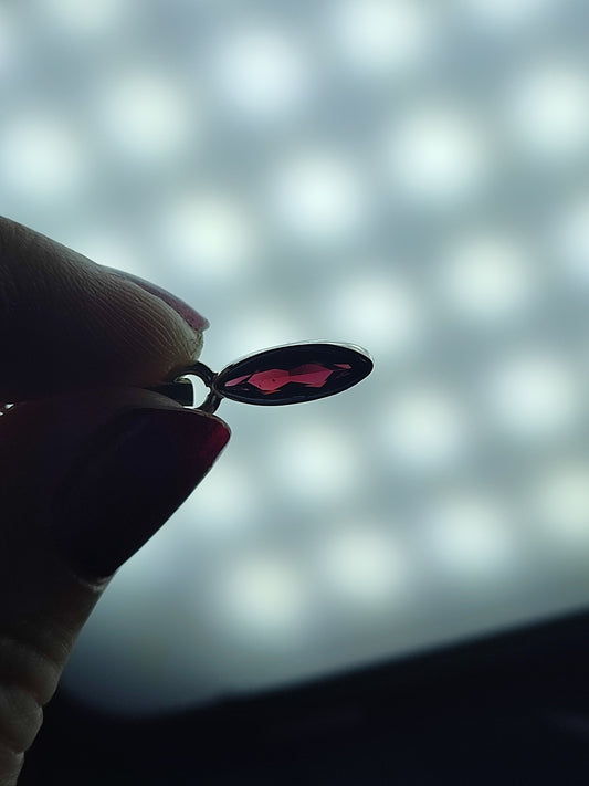 Colgante y cadena con granate plata de ley 925