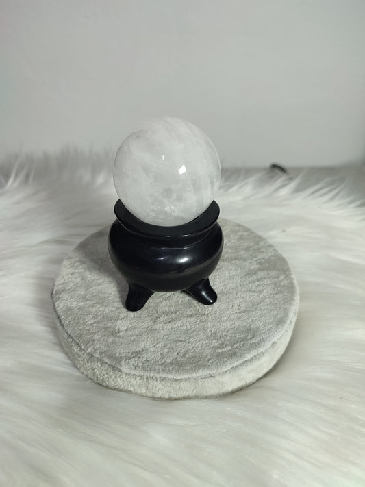 Caldero Obsidiana bruja portaesferas - Peana