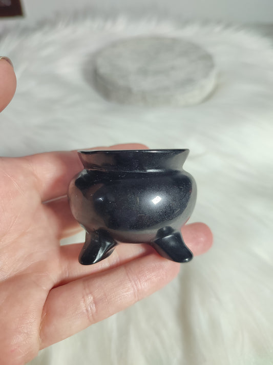 Caldero Obsidiana bruja portaesferas - Peana