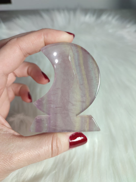 Luna con peana flúorita