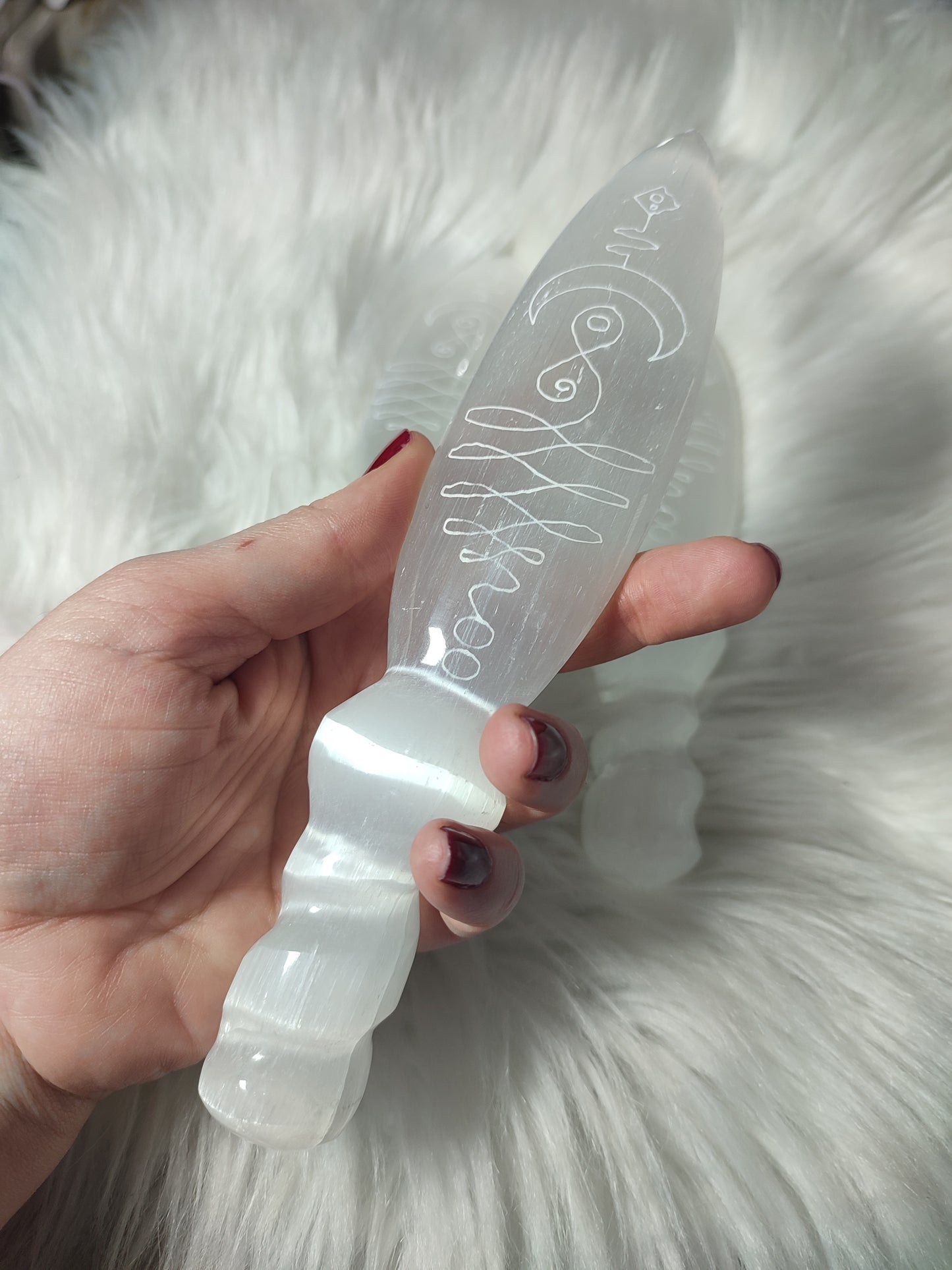 Athame - Daga de selenita ritual brujil 🔮