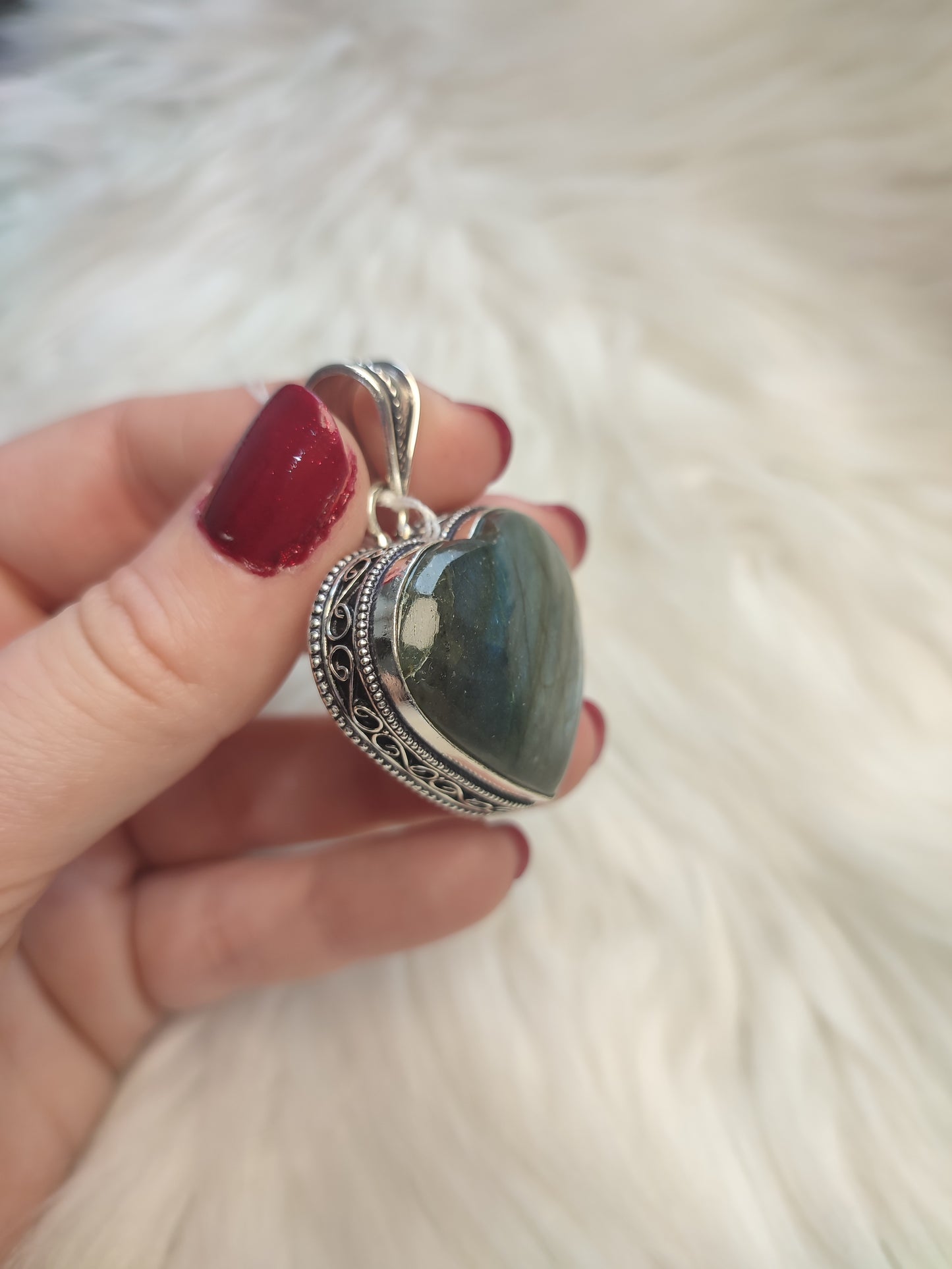 Colgante baño de plata con labradorita 32P