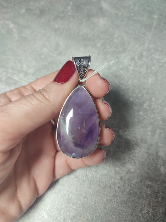 Colgante baño de plata con amatista