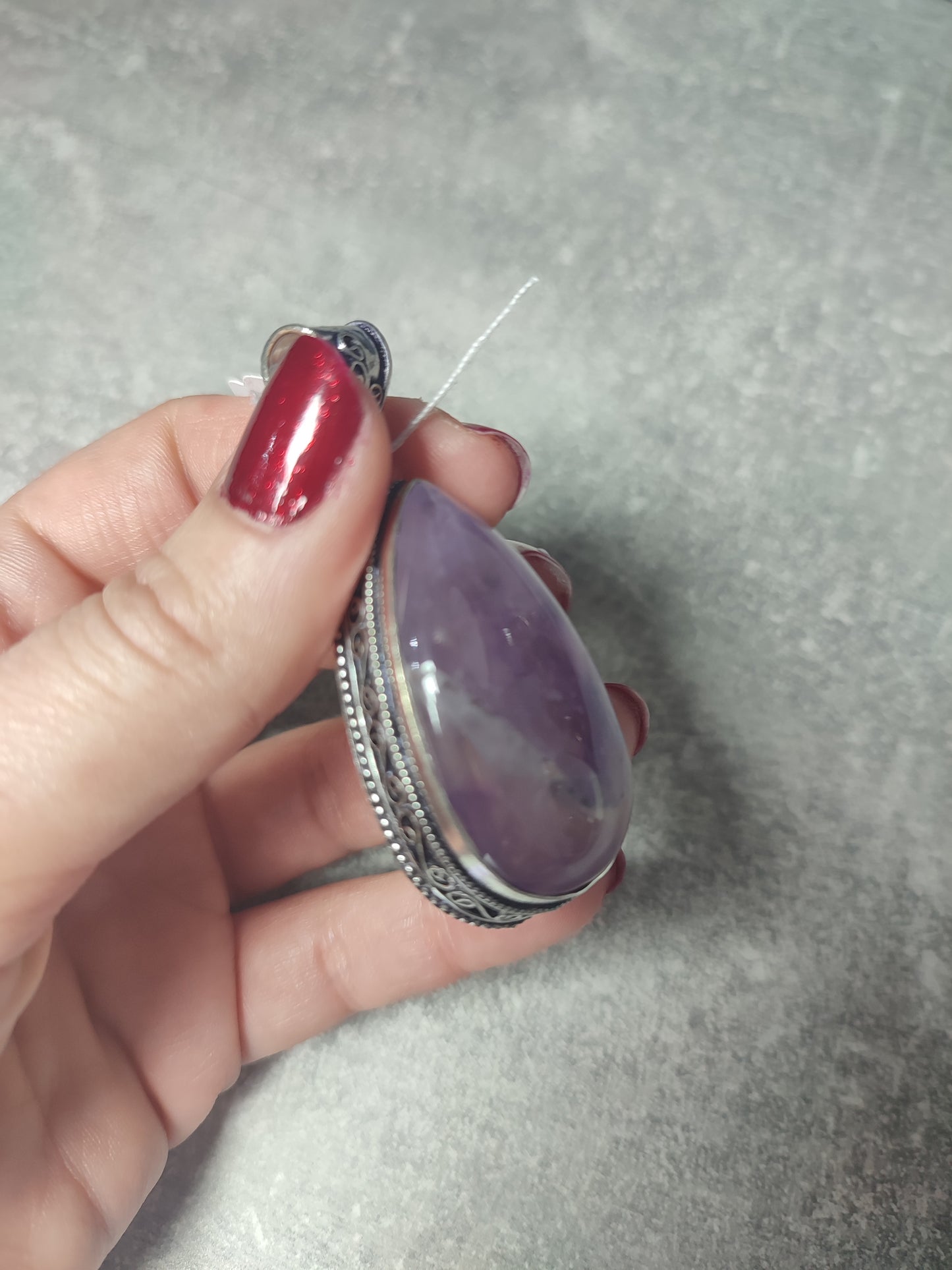 Colgante baño de plata con amatista