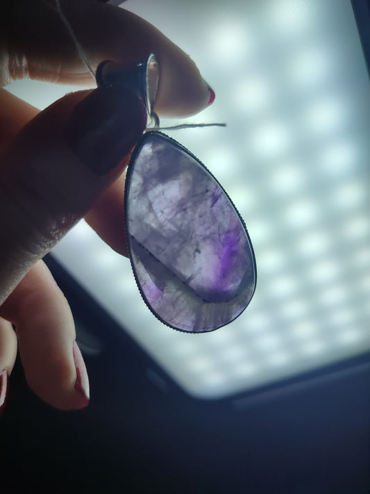 Colgante baño de plata con amatista