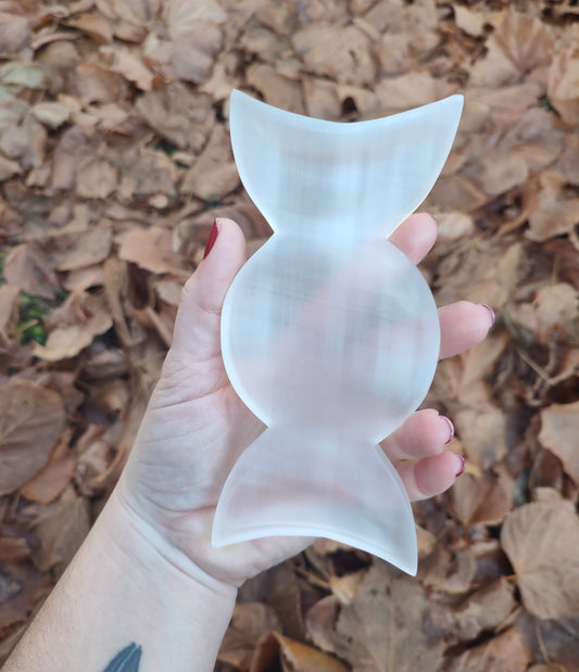 Cuenco de selenita Triple Luna