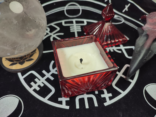 Vela Vintage Roja - Mediana Cuadrada