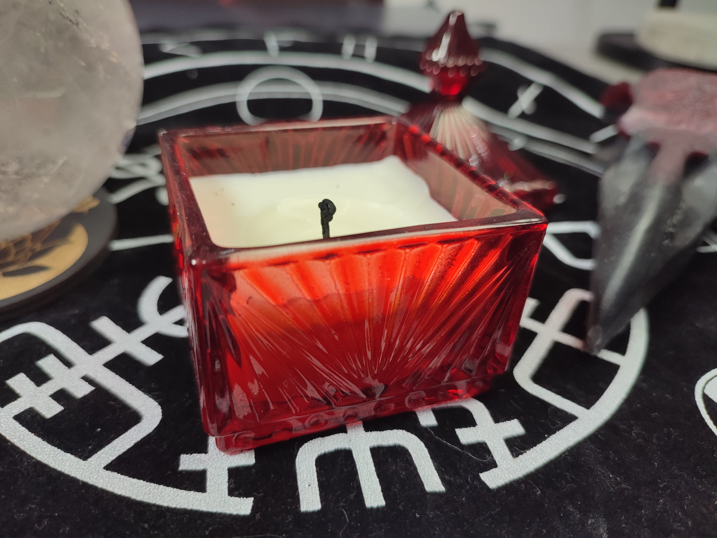 Vela Vintage Roja - Mediana Cuadrada