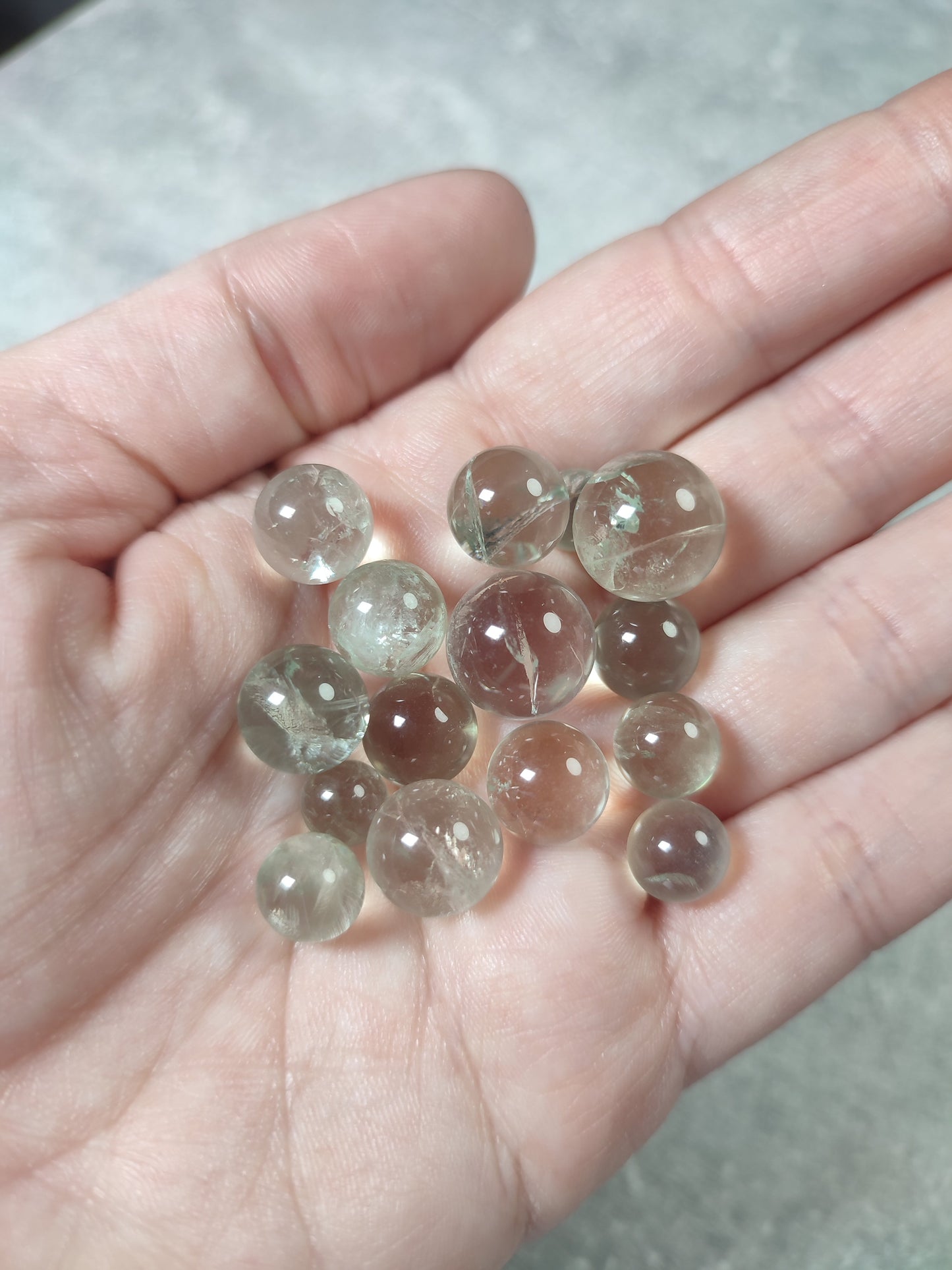 Pack mini esferas amatista verde - Prasiolita