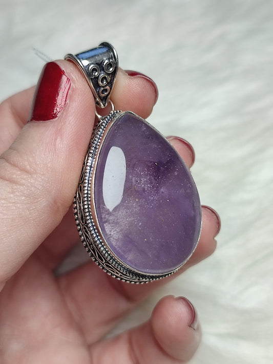 Colgante baño de plata con amatista AMA12