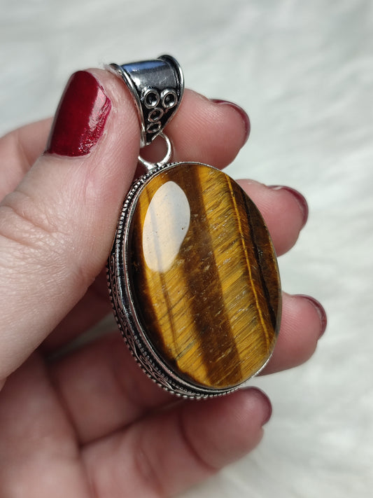 Colgante baño de plata con ojo de tigre 86