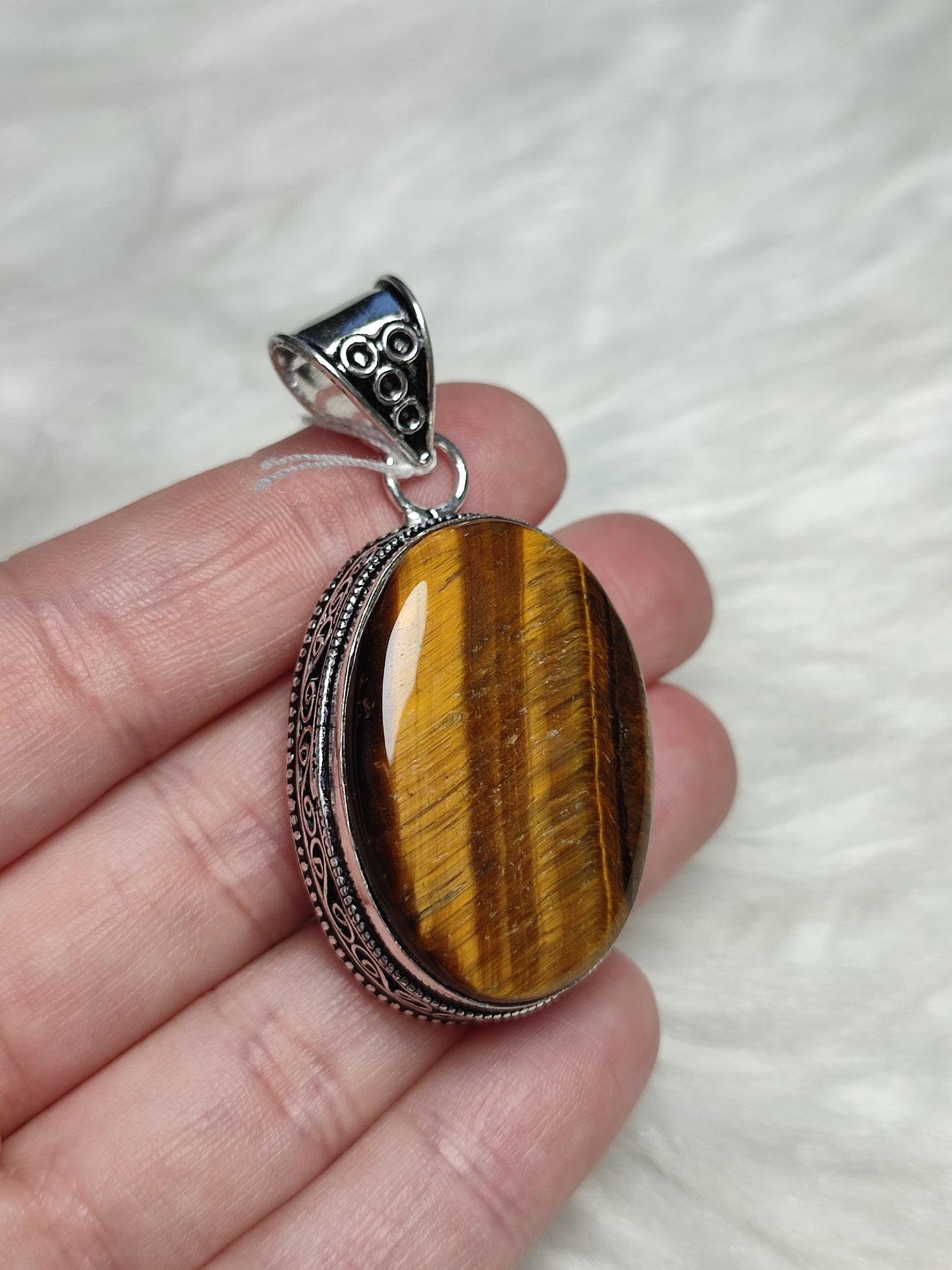 Colgante baño de plata con ojo de tigre 86